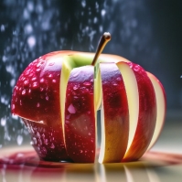 Разрезанное яблоко на дольки» — создано в Шедевруме